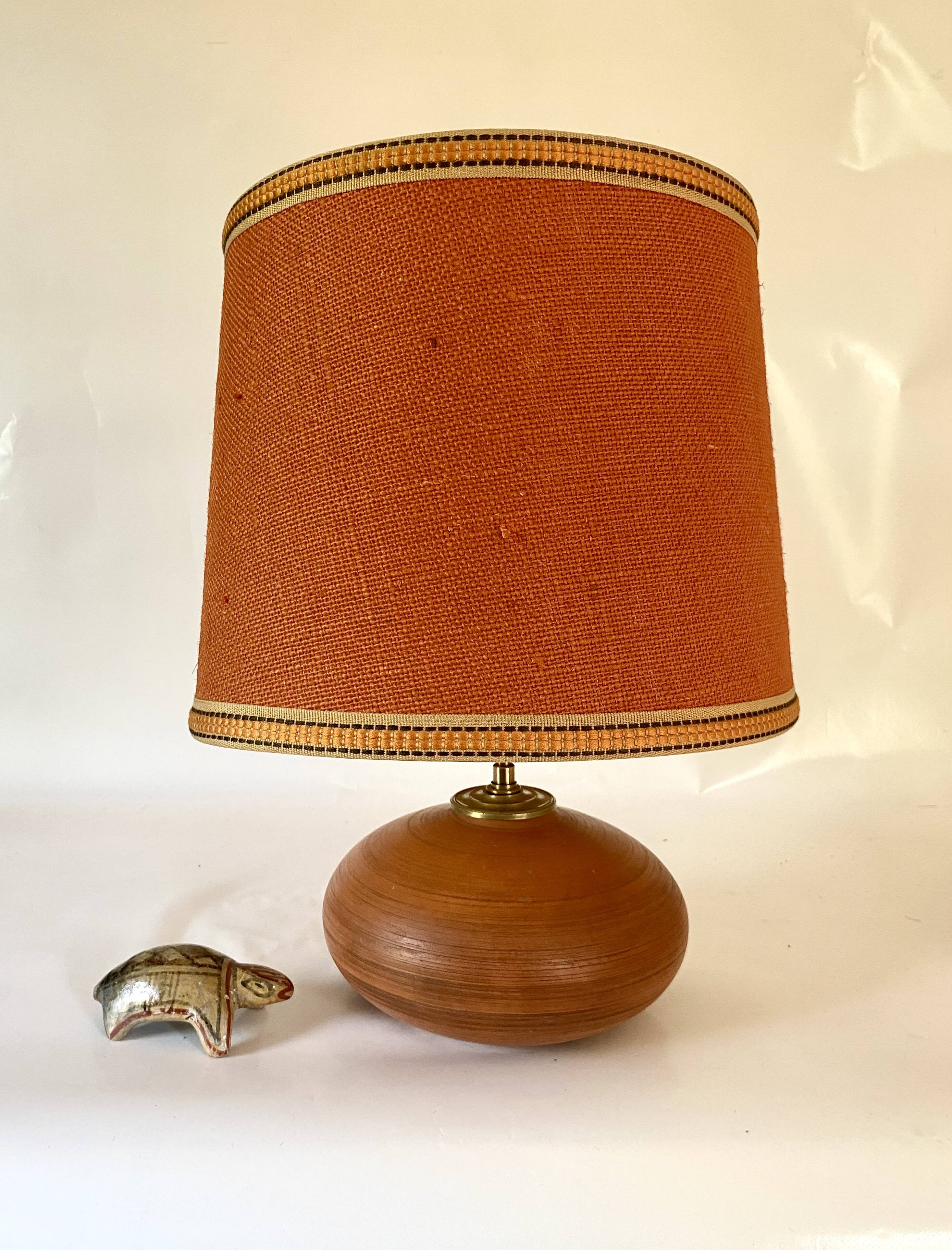 Terracotta lamp, 2M fabric cable, jute lampshade