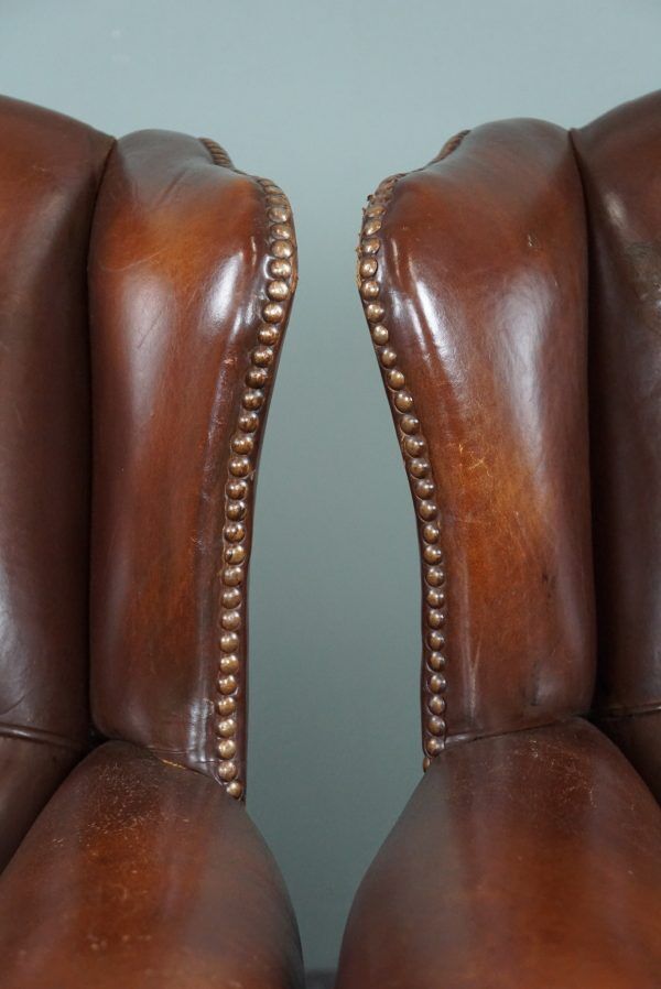 Set of two sheepskin armchairs