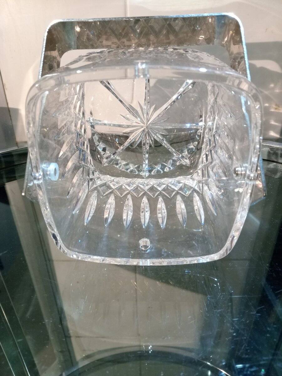Vintage crystal ice bucket, 1980s