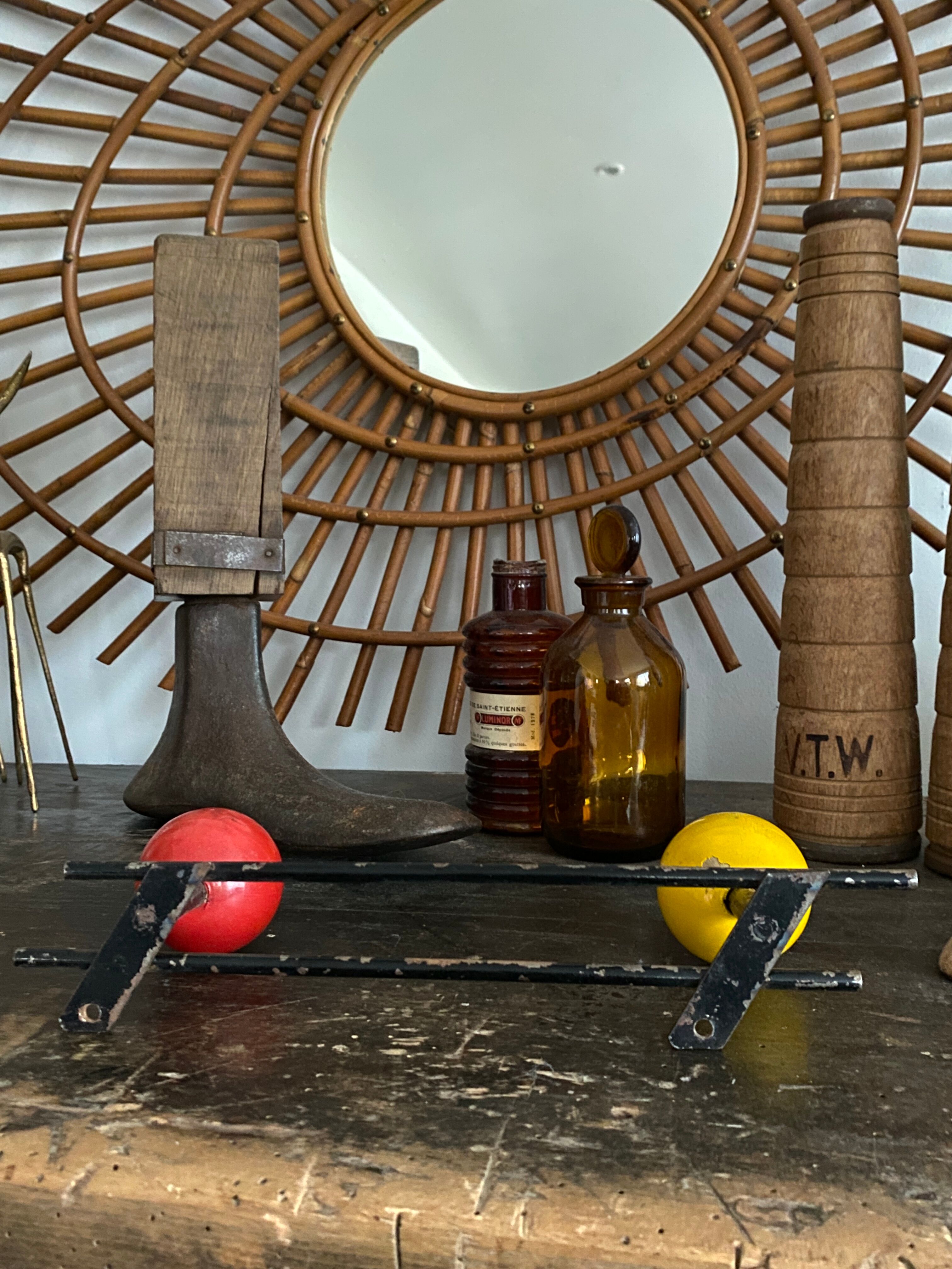 Vintage ball coat rack