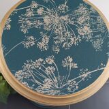 Vintage blue and gold pedestal table