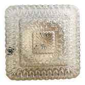 Vintage Embossed Glass Ceiling Lamp: 1970s Retro Lighting