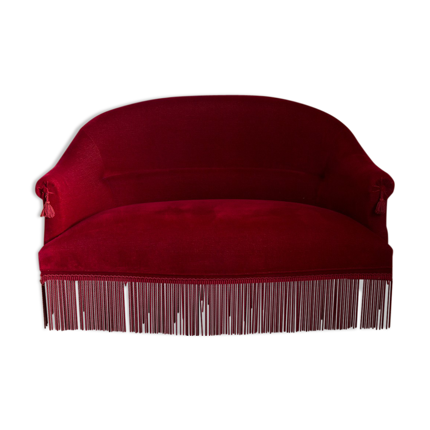 Red velvet bench