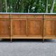 Louis XVI sideboard in solid mahogany with a white marble top, 222cm, 1950.