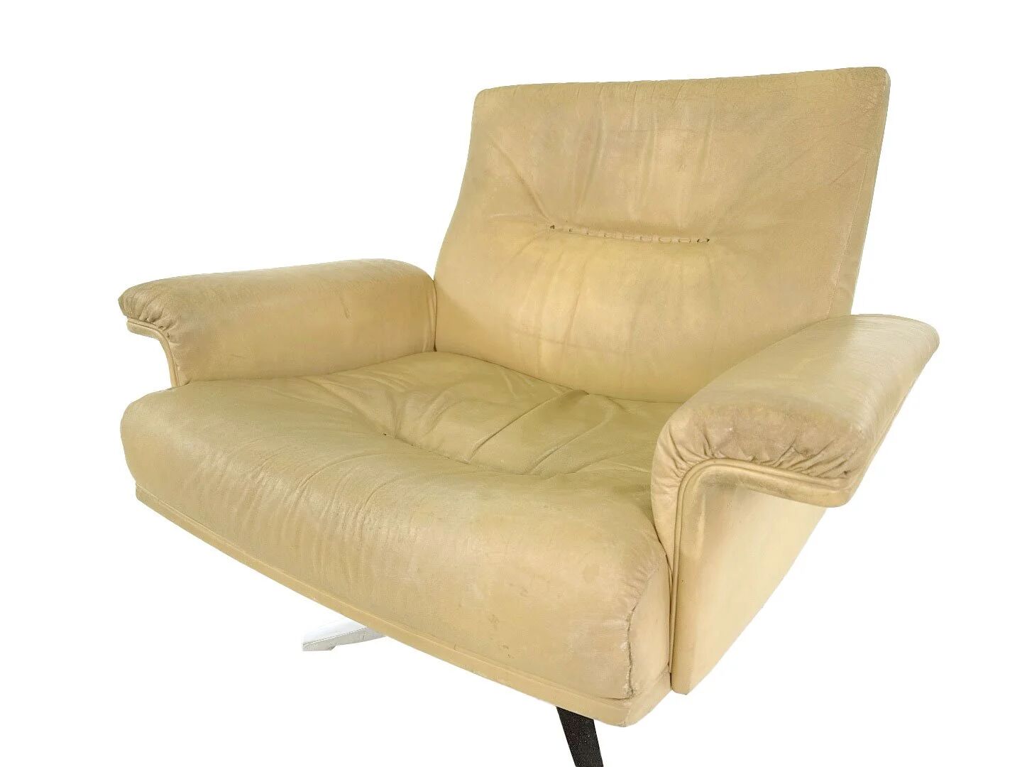Fauteuil De Sede DS-35 en cuir crème, Suisse années 1970