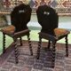 Pair of low 19th oak chairs