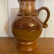 Antique strehla ceramic pitcher brown beige white interior vintage