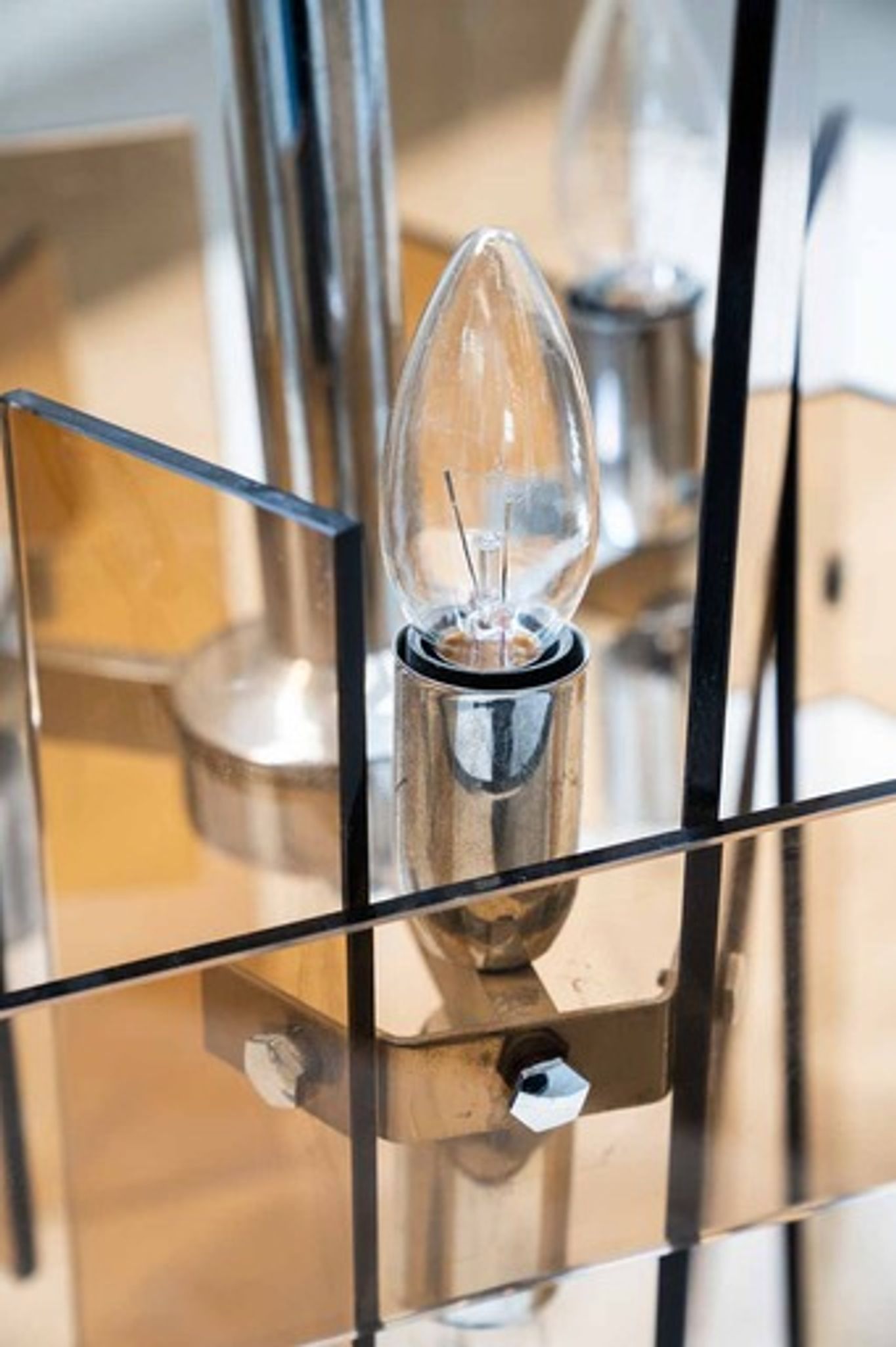 Lampes en verre orange six ampoules