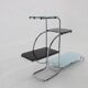 1930s Bauhaus Chrome Plated Etagere with Opaxy Glass, Czechoslovakia