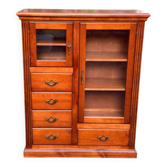 Vitrine Louis XVI en bois massif du 20ème