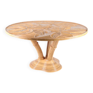 Table à manger « palmes - rotin