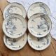 6 assiettes plates antiques Gien modèle Marines 1875