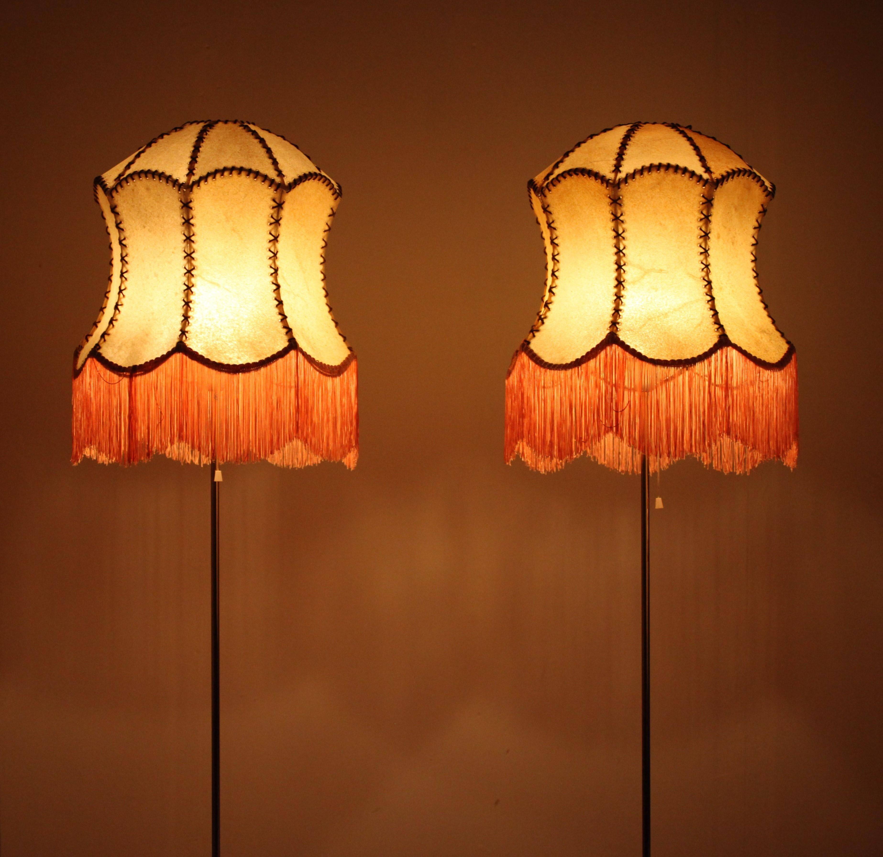 Pair of Bergboms floor lamps, G-024, brass, modern Scandinavian / mid-century style.