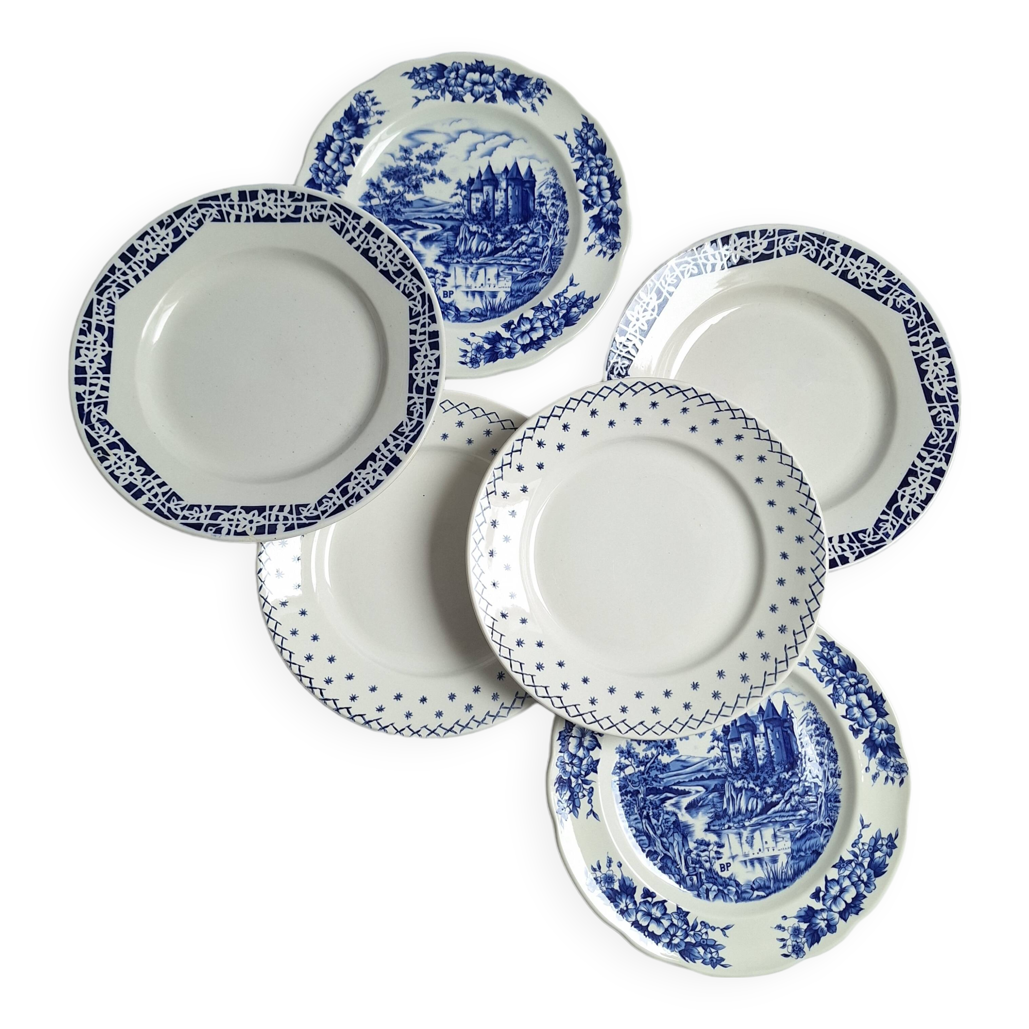 Vintage blue dinner plates