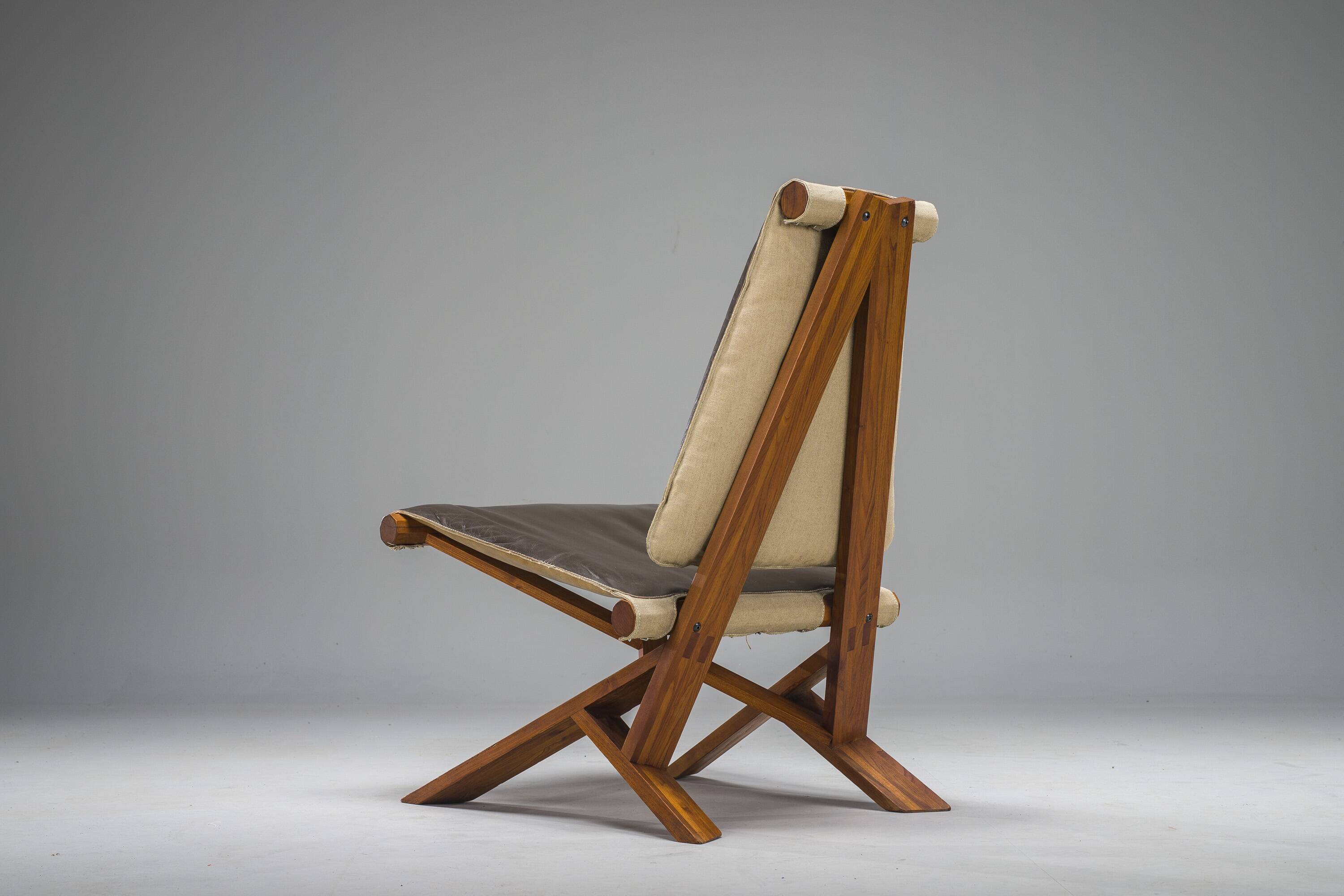 French S46 Dromadaire Chair by Pierre Chapo for Ebenisterie Seltz, 1970s