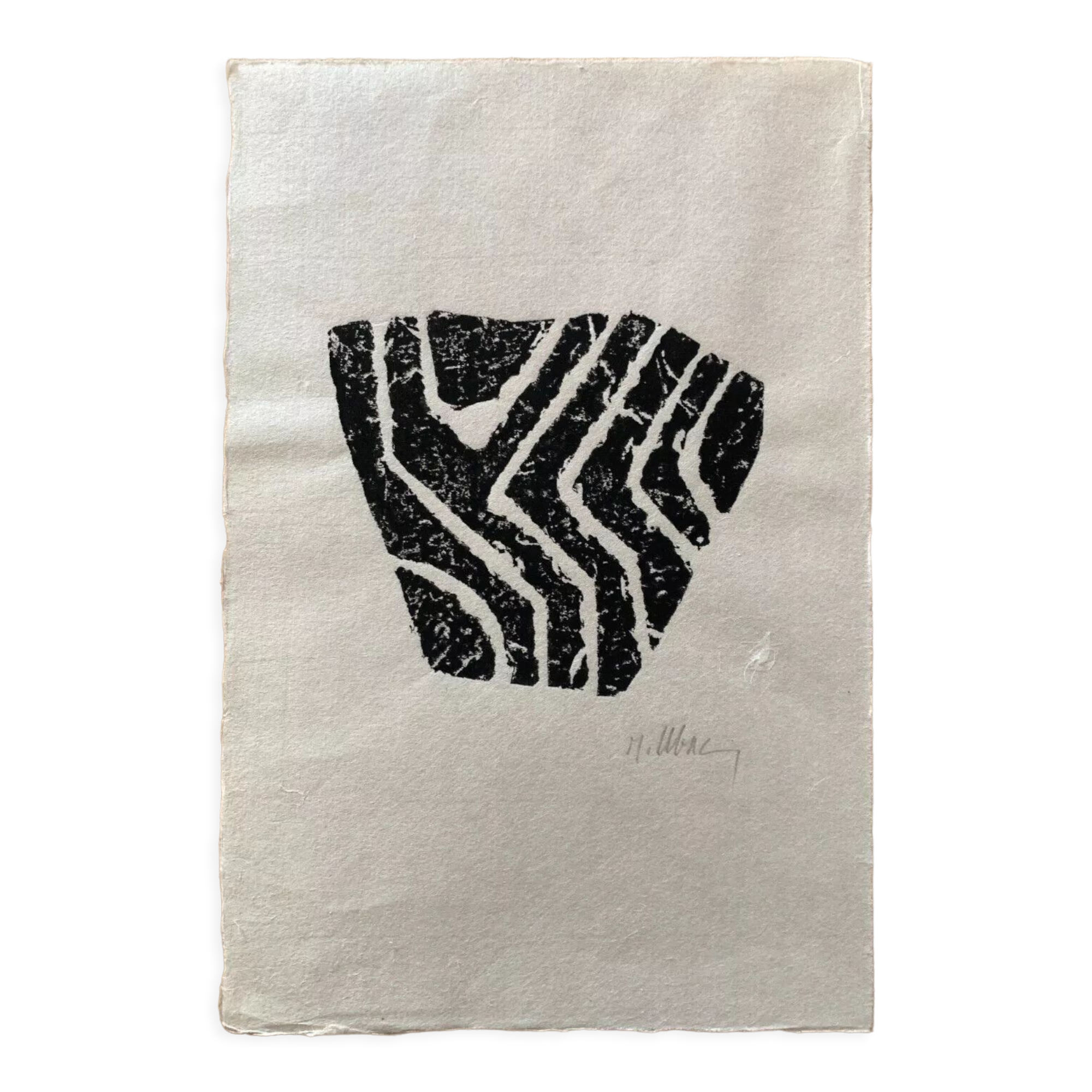 Original slate print on Japan by Raoul UBAC, Sillon II, 1975