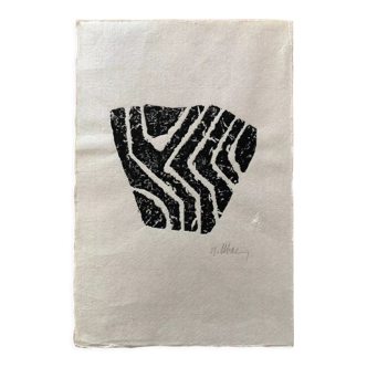 Original slate imprint on Japan by Raoul Ubac, Sillon II, 1975