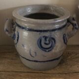 Blue grey stoneware pot