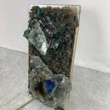 Vintage brutalist glass wall lamp 1960s