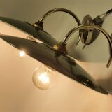 Pair of enamelled sheet metal wall lights