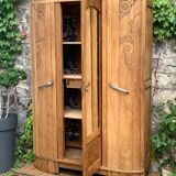 Parisian art deco wardrobe solid raw oak 1930
