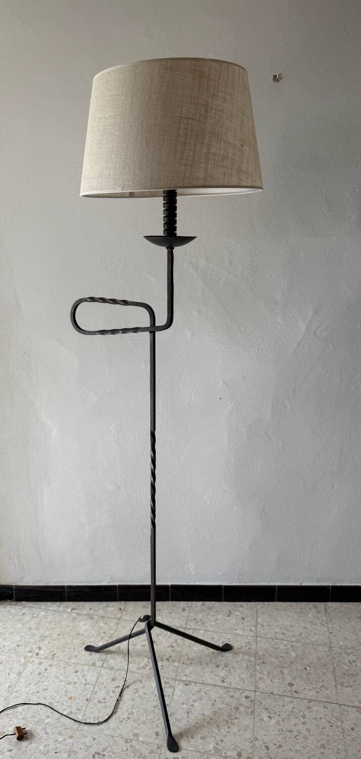 Wrought iron floor lamp from the 1950s