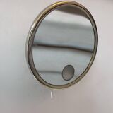 Vintage Brot adjustable golden mirror, magnifying and illuminating, France 1970