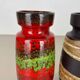 Set of Four Vintage Pottery Fat Lava Vases Made by Scheurich, Germany, 1970s