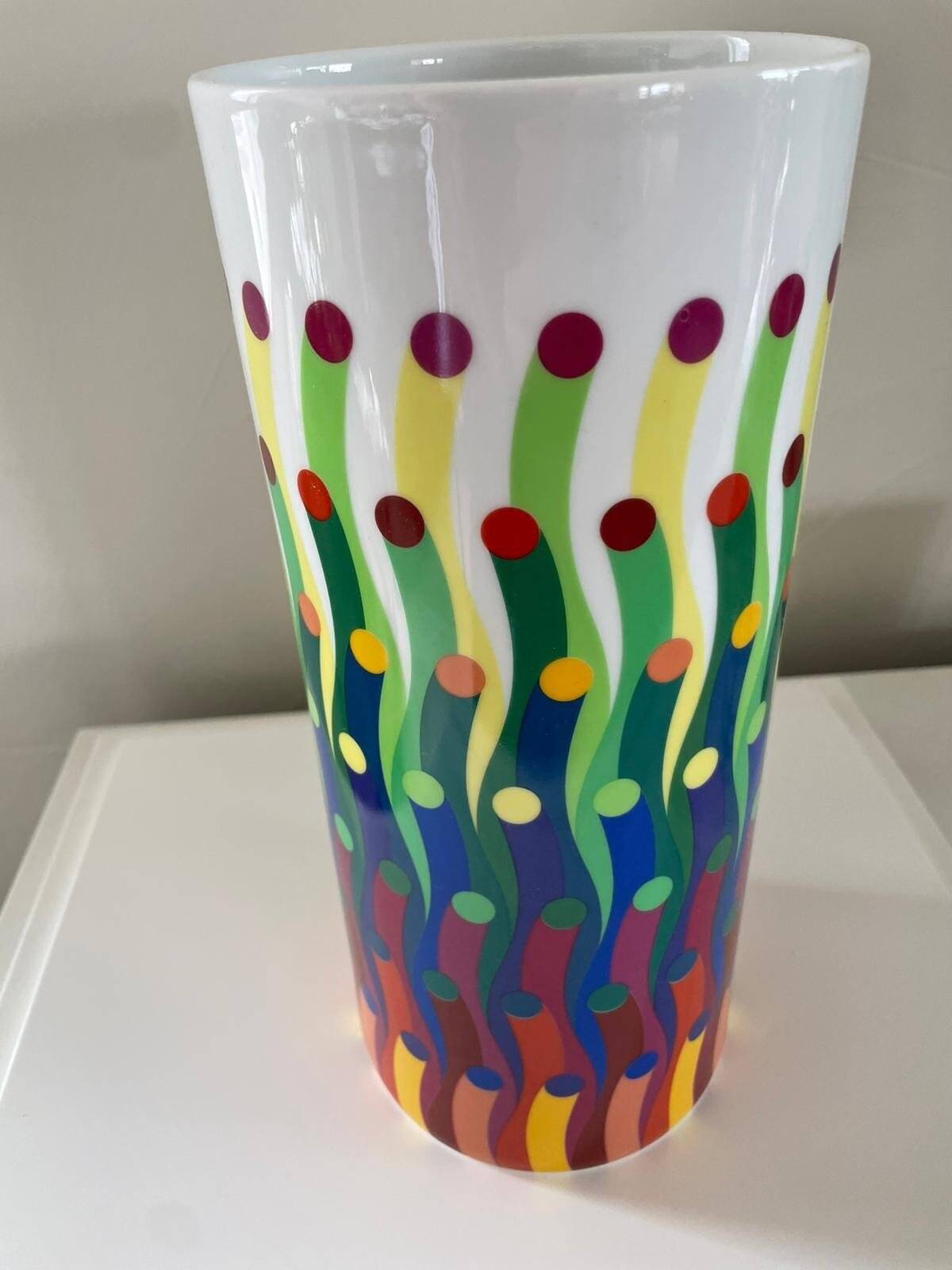 Op Art Vase • Julio Le Parc • Kinetic Art • Porcelain • Bernardaud Limoges • 2017