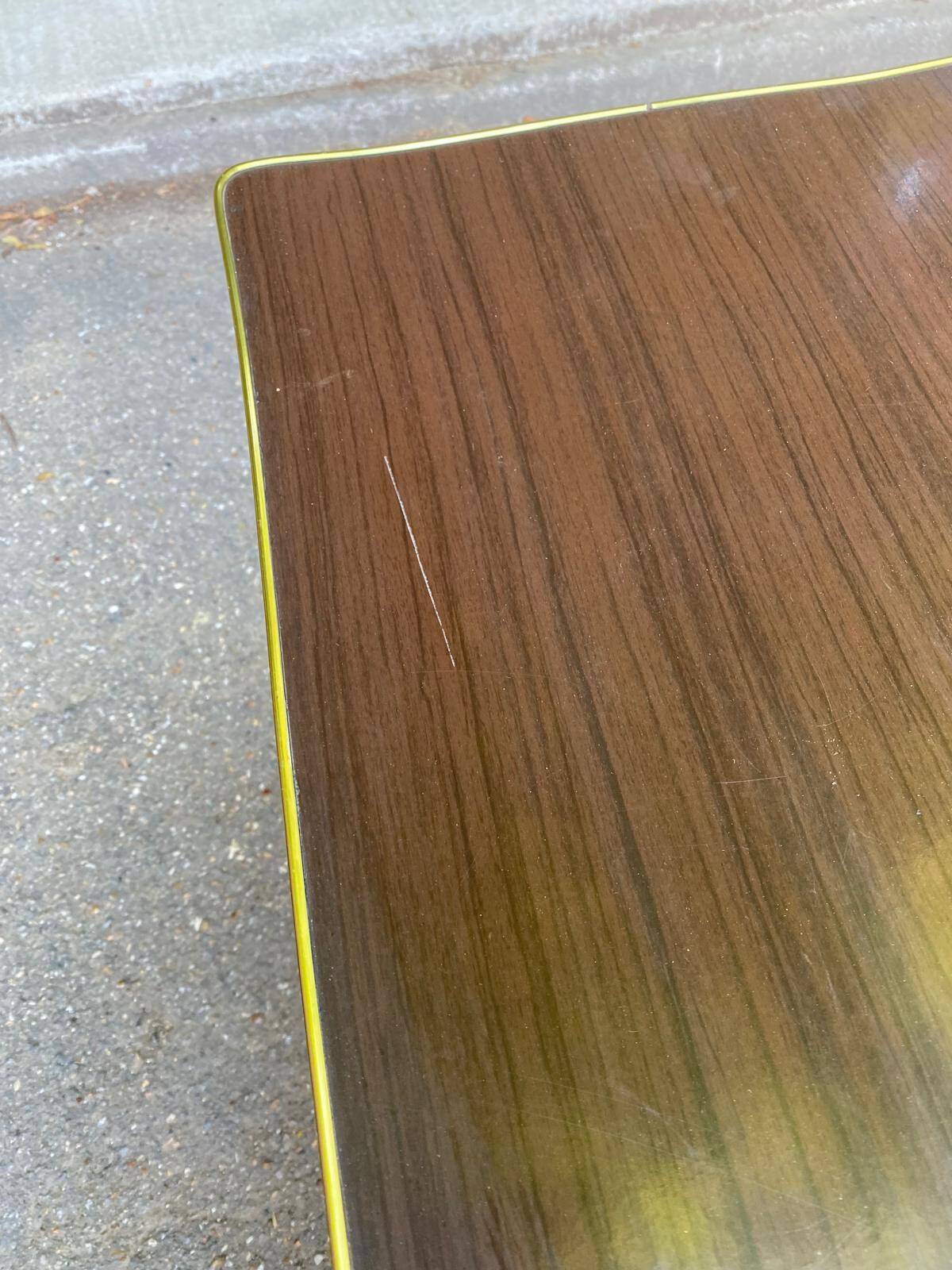 Double-tray rosewood serving trolley on gilded casters, 1970