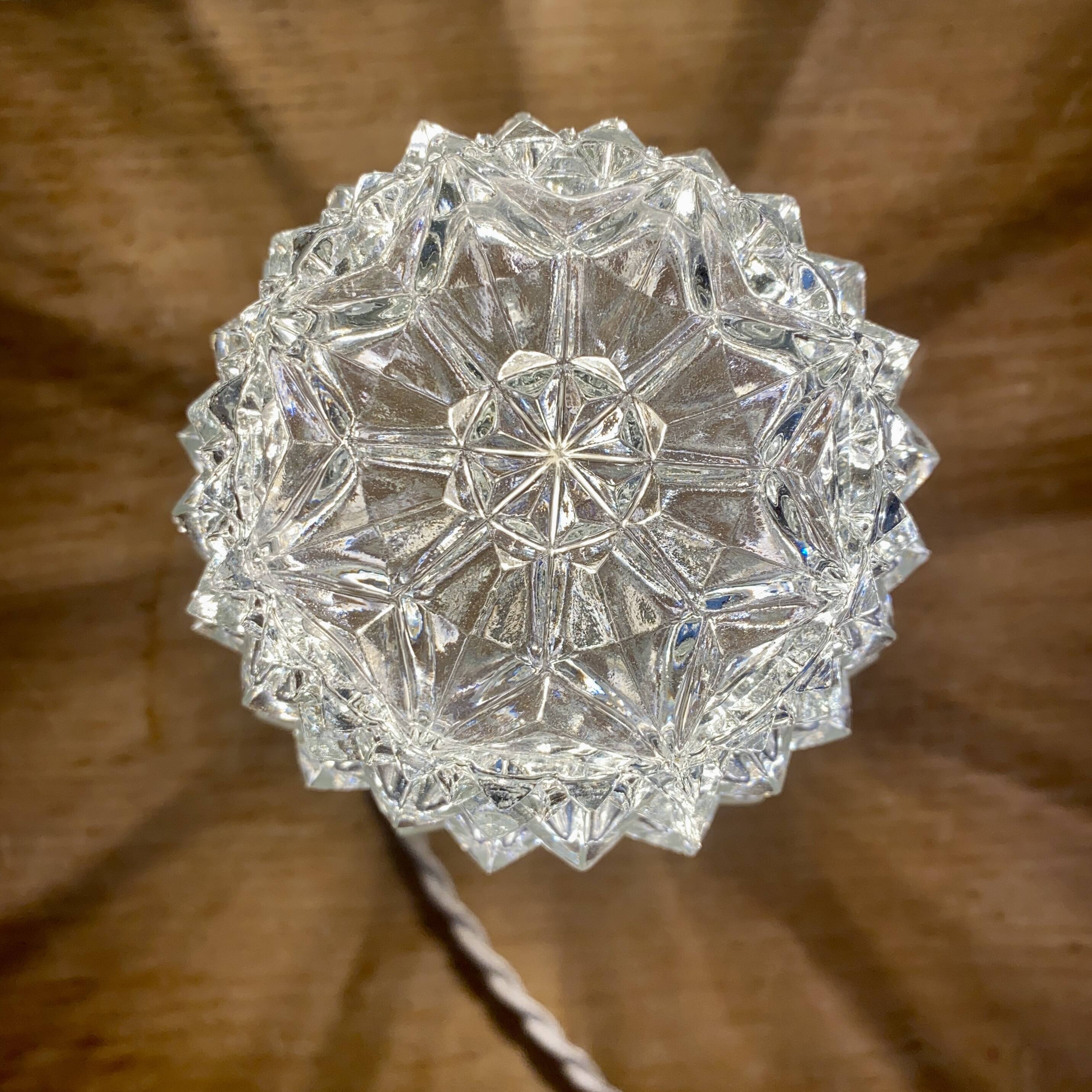 Vintage globe table lamp in molded glass