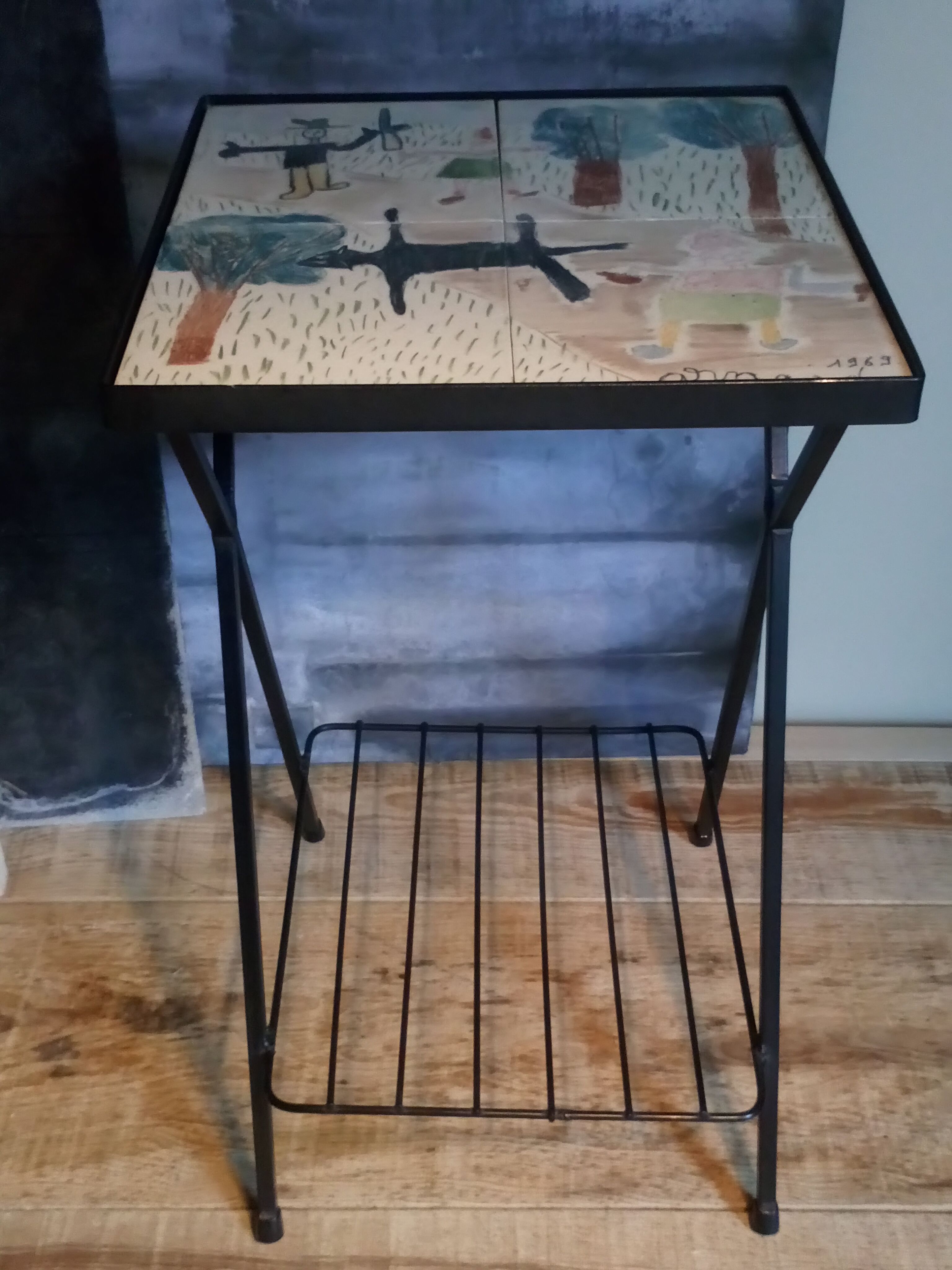 50s metal side table