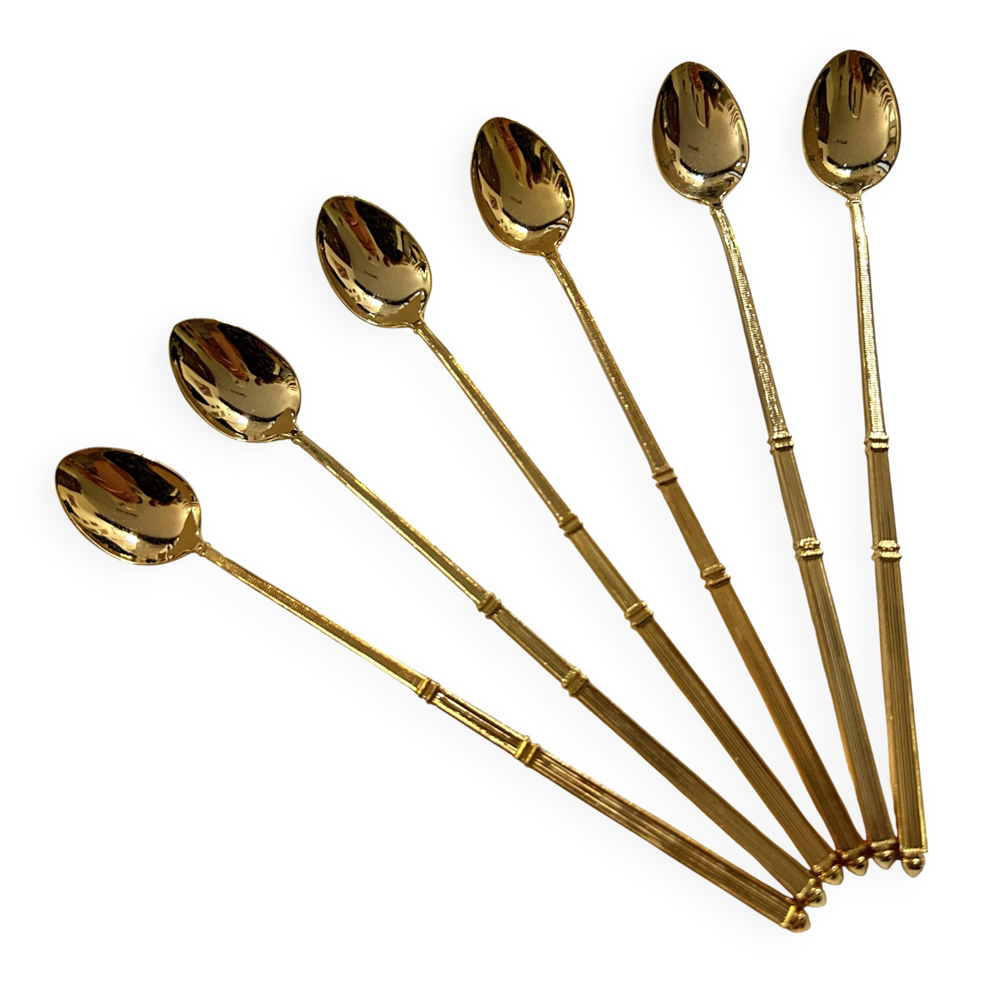 Cuillères à Moka métal doré des 1950