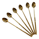 Golden metal moka spoons from the 1950s.