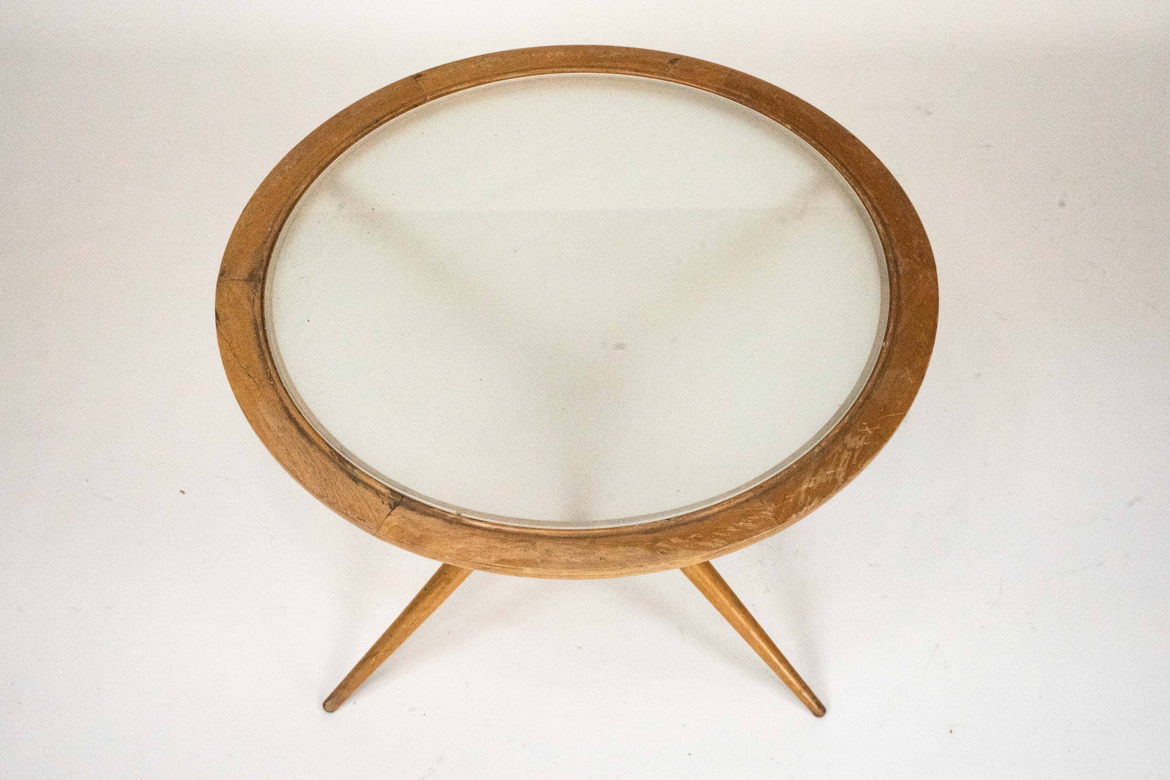 Mid-century round coffee table by Cesare Lacca, Italy, 1950s.