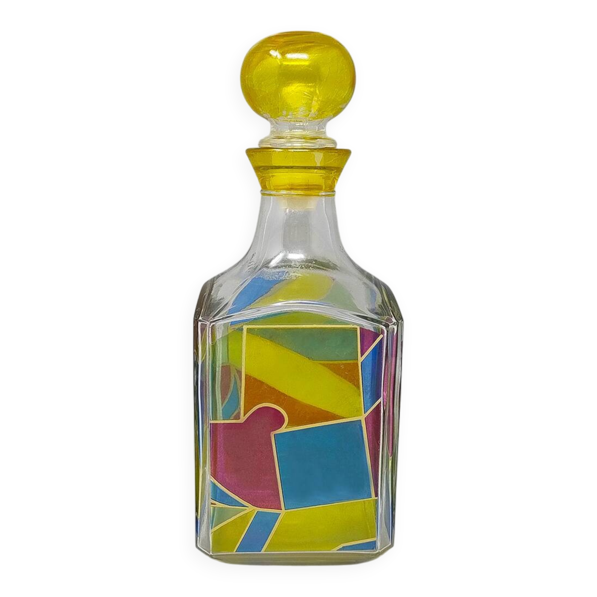 1970s Stunning Decanter or Decorative Bottle by Luigi Bormioli. Made in Ita
