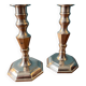 Pair of silver metal candlesticks