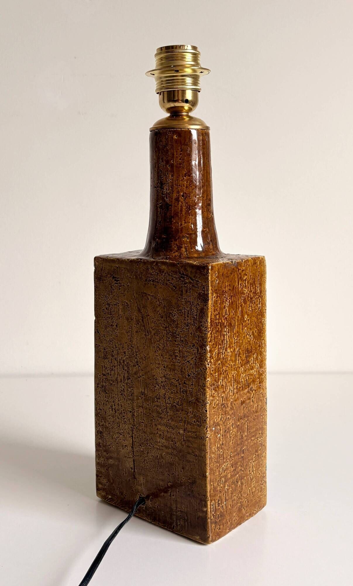 Aldo Londi for Bitossi Chamotte Ceramic Table Lamp, Italy, 1960s