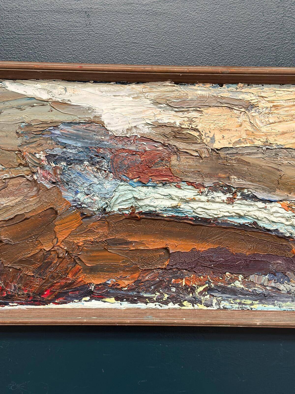 Original Swedish Oil On Canvas – “Abstract Composition” – Vintage & Framed
