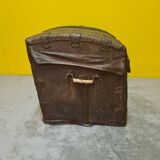 French leather and wooden carriage trunk 18th century