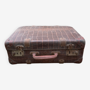Antique crocodile suitcase