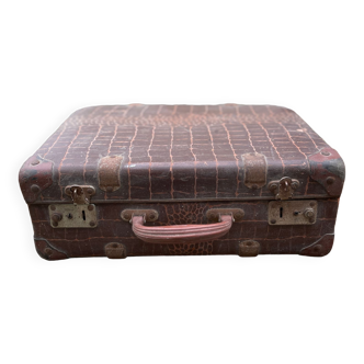 Valise ancienne croco