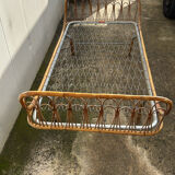 Vintage rattan bed 90x190cm