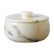 Round box in vintage beige marble