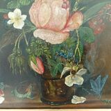 Oil painting on old canvas