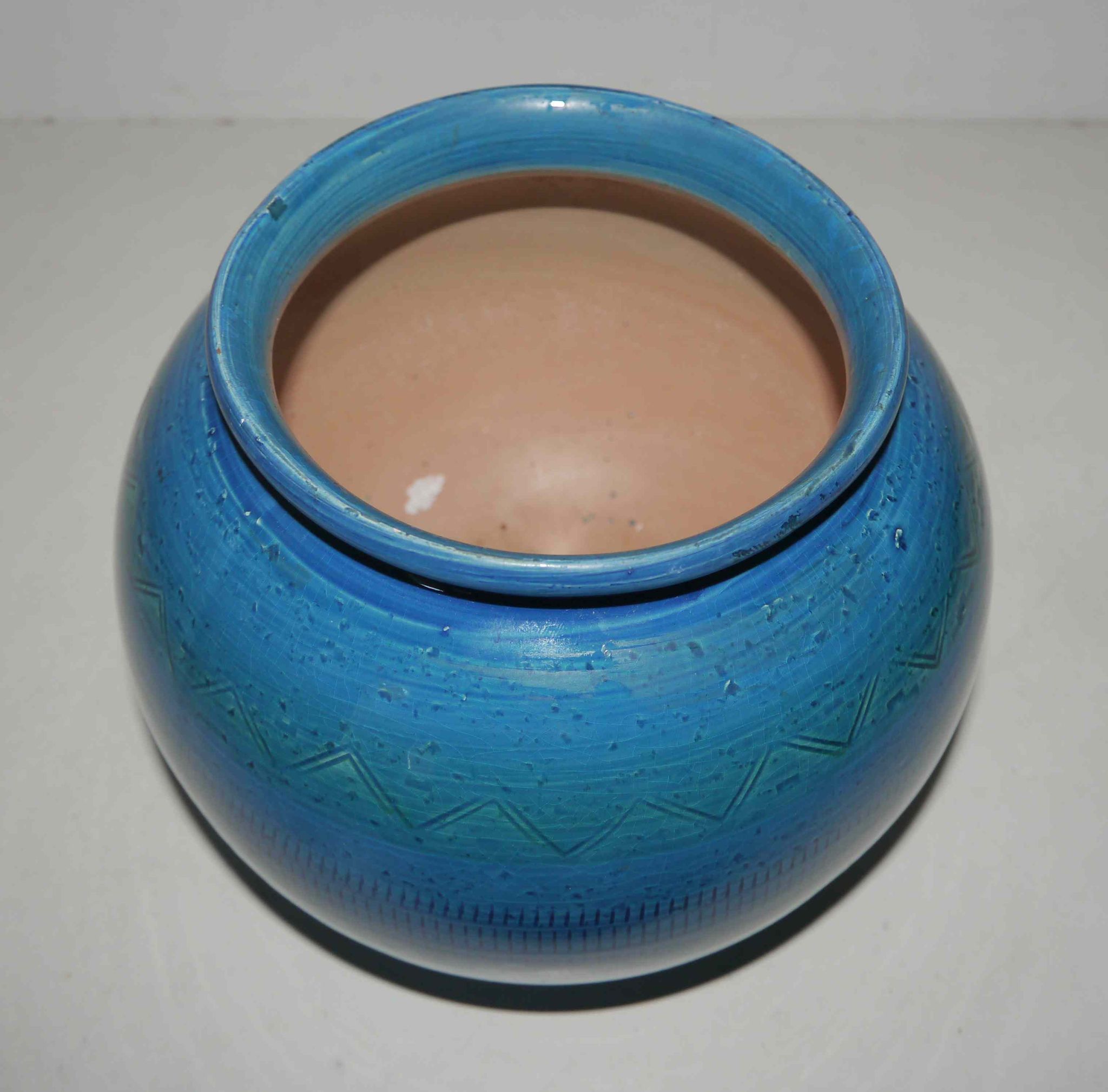 Vase boule bleu – années 70's