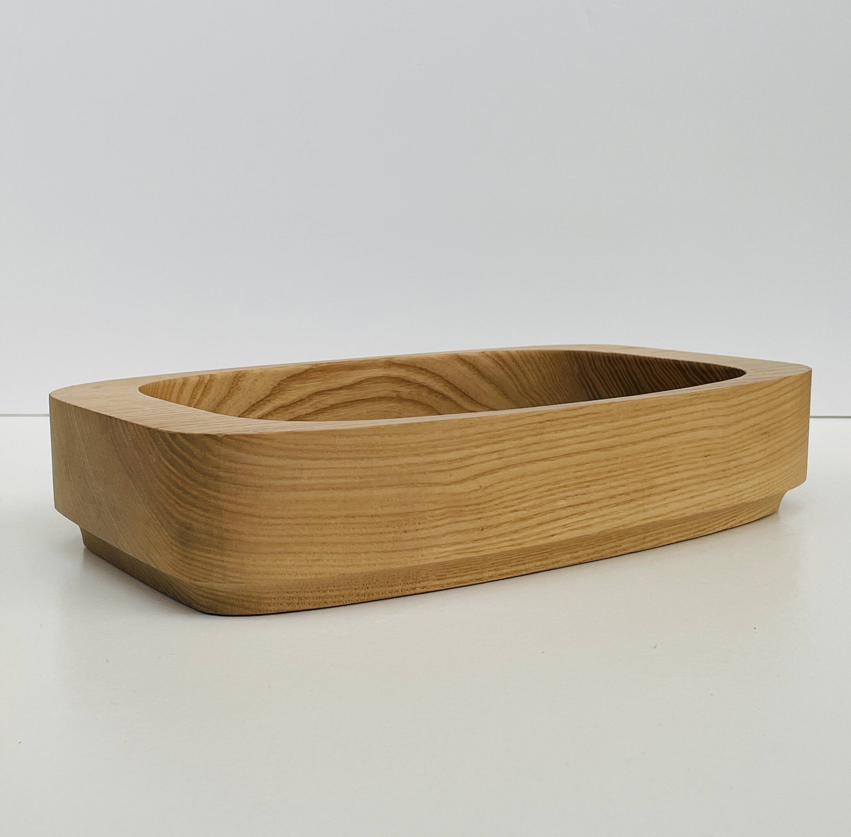 Solid wood bowl/plateau – vintage Scandinavian design – Sweden