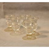 Five candle holders in glasses of 19th
