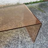 Smoked plexiglass coffee table attributed to michel dumas for roche bobois