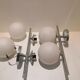 2 double chrome and opaline glass wall lamps 1960